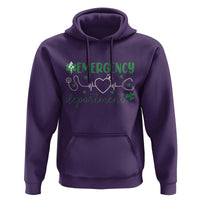 Funny St Patricks Day ER Nurse Hoodie Emergency Department Lucky Shamrocks