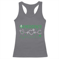 Funny St Patricks Day ER Nurse Racerback Tank Top Emergency Department Lucky Shamrocks