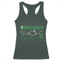 Funny St Patricks Day ER Nurse Racerback Tank Top Emergency Department Lucky Shamrocks