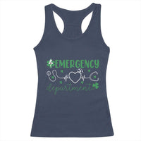 Funny St Patricks Day ER Nurse Racerback Tank Top Emergency Department Lucky Shamrocks