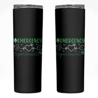 Funny St Patricks Day ER Nurse Skinny Tumbler Emergency Department Lucky Shamrocks