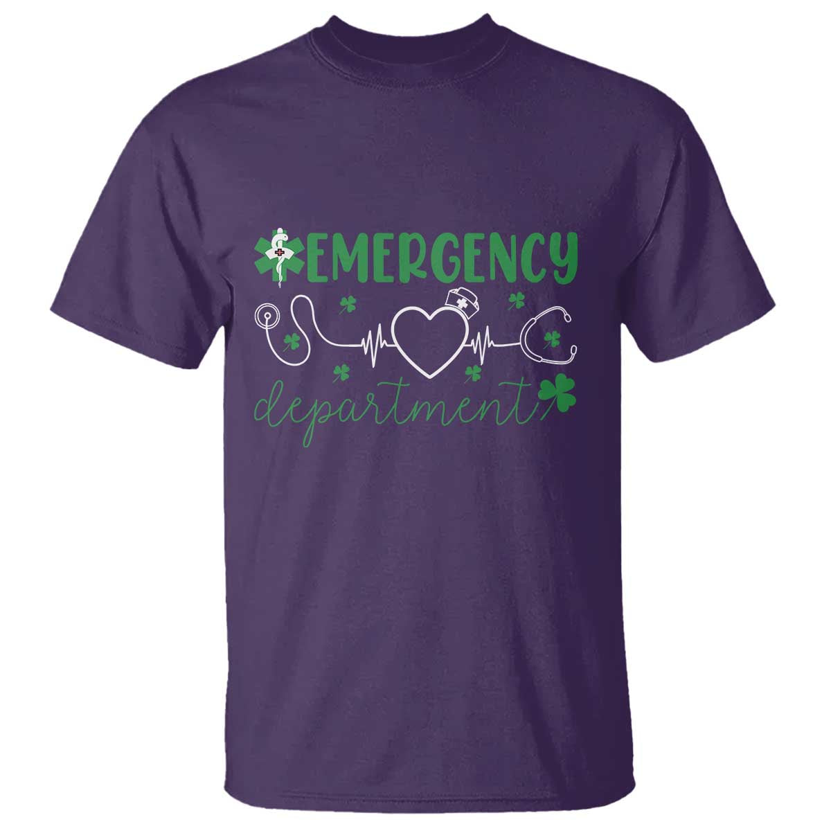 Funny St Patricks Day ER Nurse T Shirt Emergency Department Lucky Shamrocks