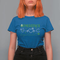 Funny St Patricks Day ER Nurse T Shirt For Women Emergency Department Lucky Shamrocks