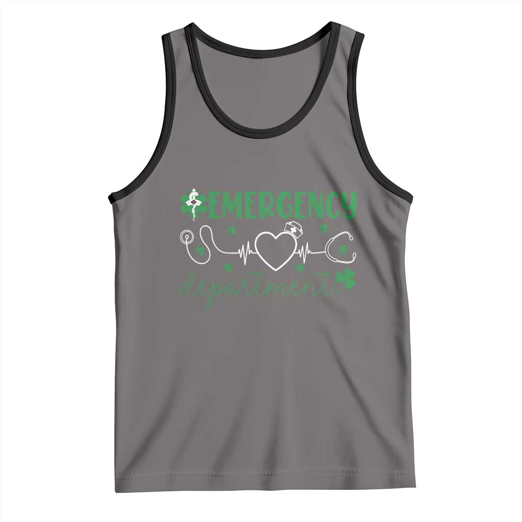 Funny St Patricks Day ER Nurse Tank Top Emergency Department Lucky Shamrocks