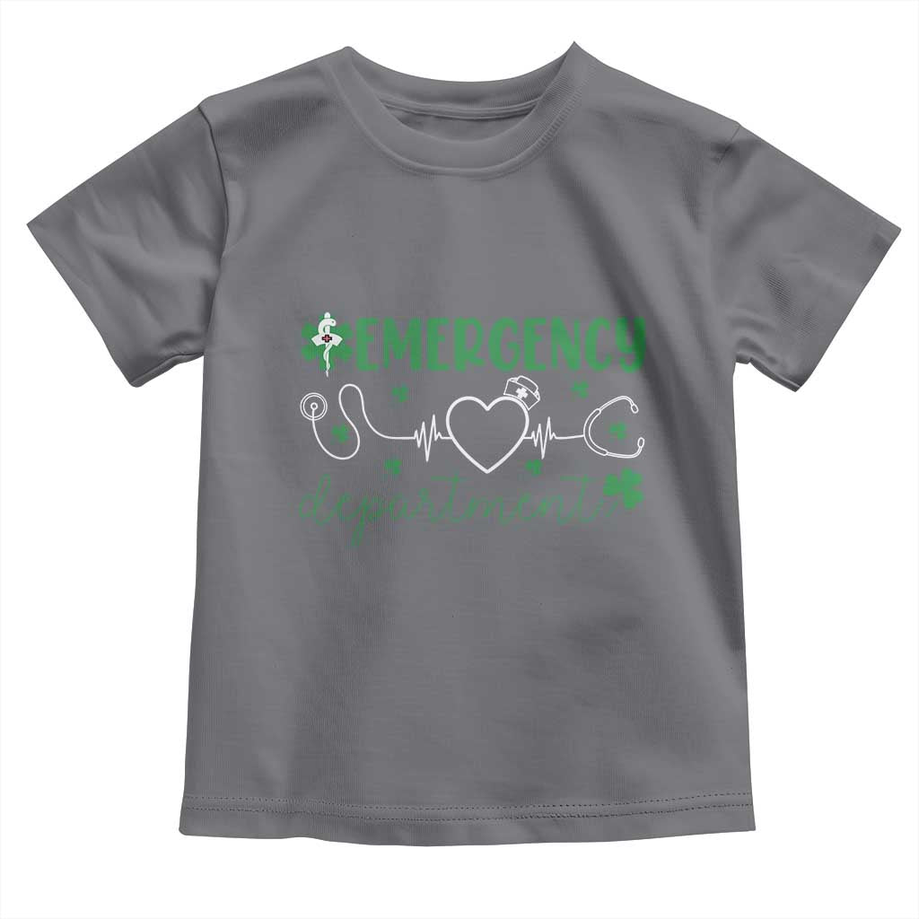 Funny St Patricks Day ER Nurse Toddler T Shirt Emergency Department Lucky Shamrocks