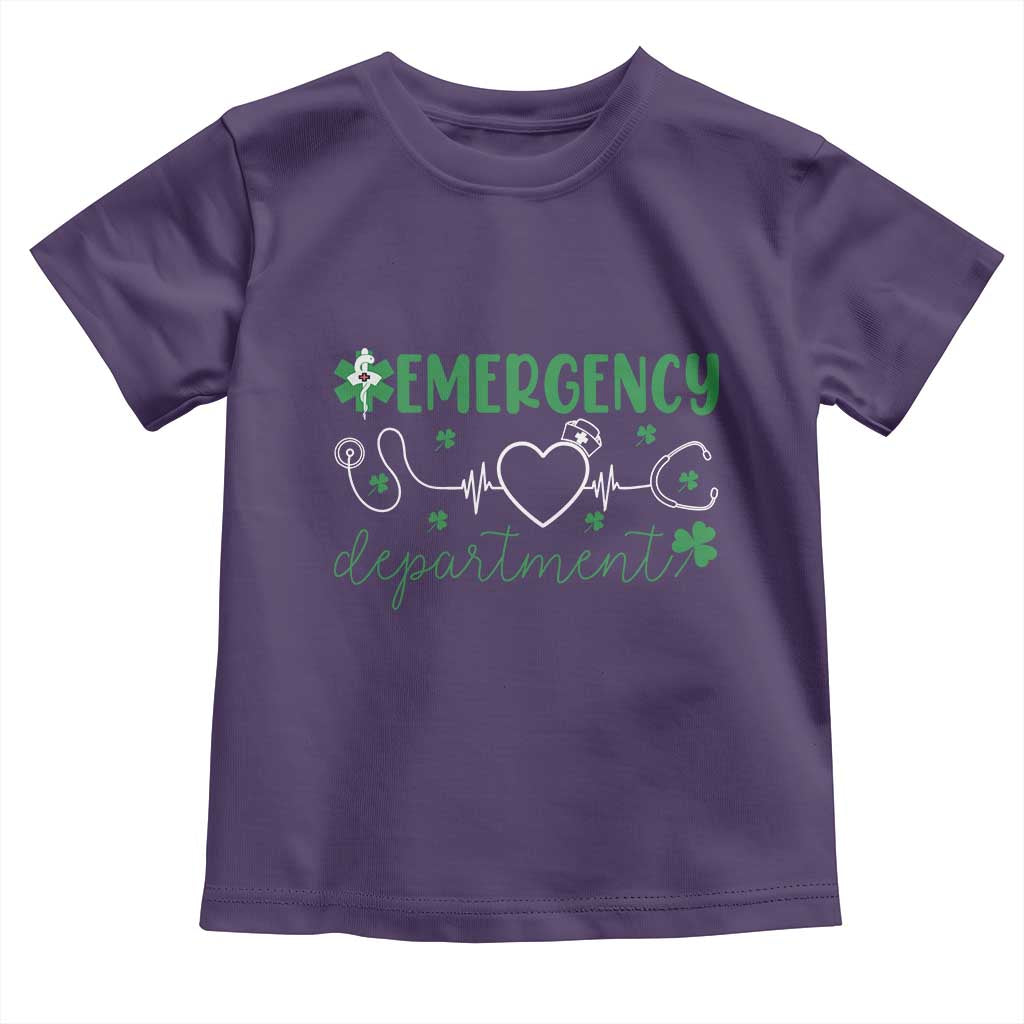 Funny St Patricks Day ER Nurse Toddler T Shirt Emergency Department Lucky Shamrocks