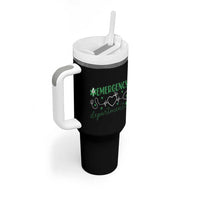 Funny St Patricks Day ER Nurse Tumbler With Handle Emergency Department Lucky Shamrocks