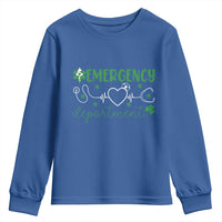 Funny St Patricks Day ER Nurse Youth Sweatshirt Emergency Department Lucky Shamrocks