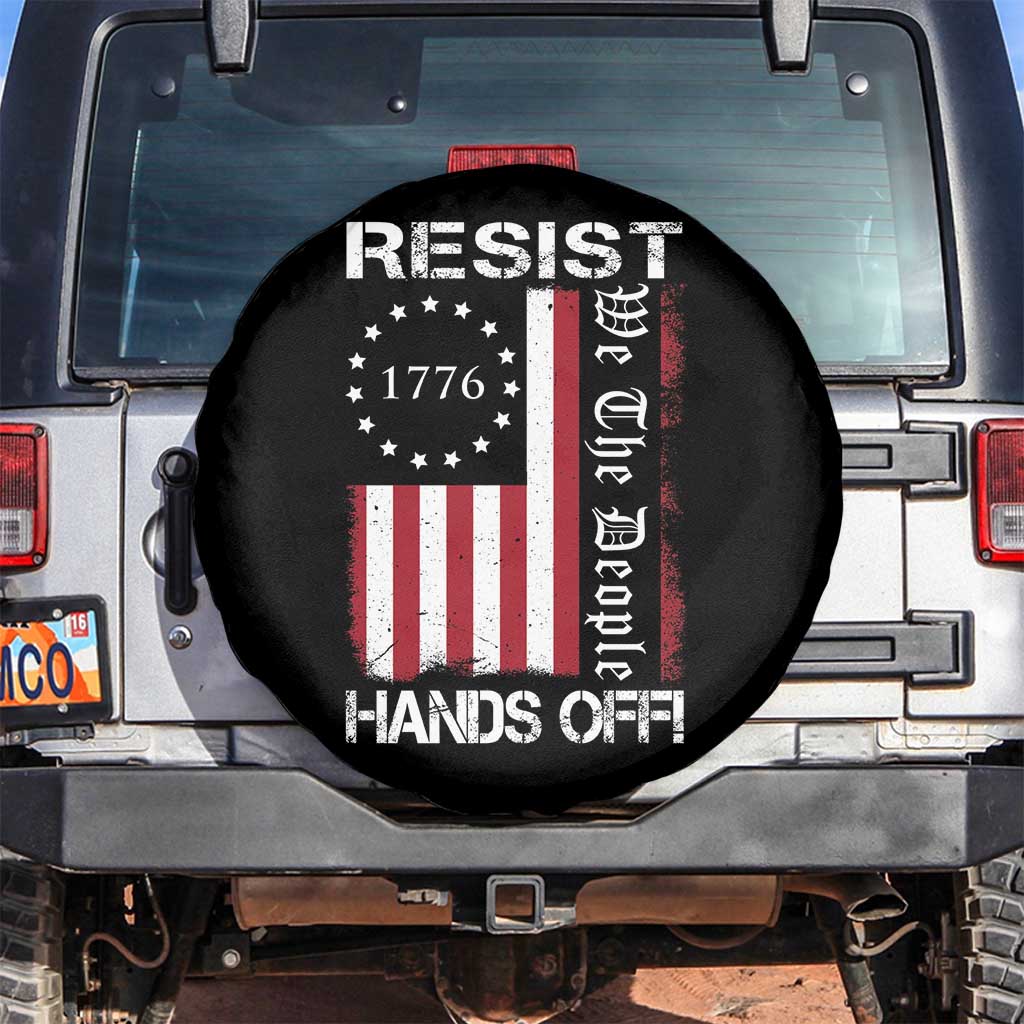 Resist Hands Off Spare Tire Cover Vintage American Betsy Ross Flag We The People