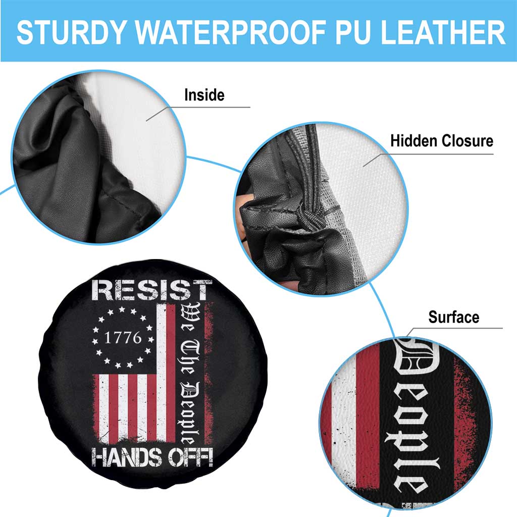Resist Hands Off Spare Tire Cover Vintage American Betsy Ross Flag We The People
