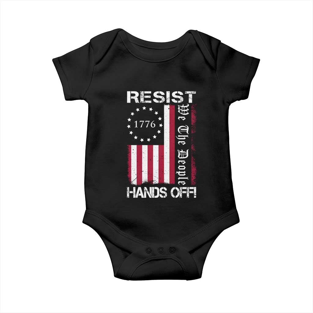 Resist Hands Off Baby Onesie Vintage American Betsy Ross Flag We The People