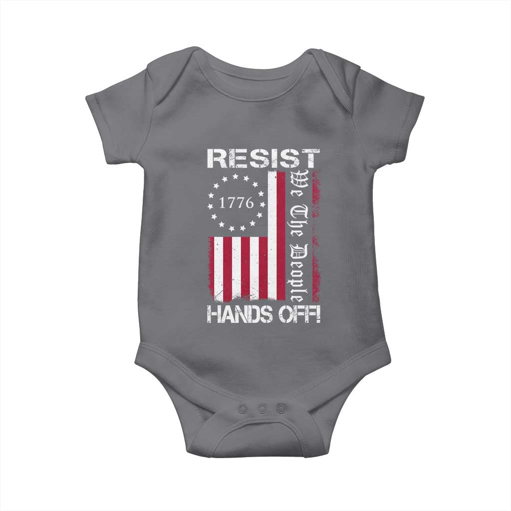 Resist Hands Off Baby Onesie Vintage American Betsy Ross Flag We The People