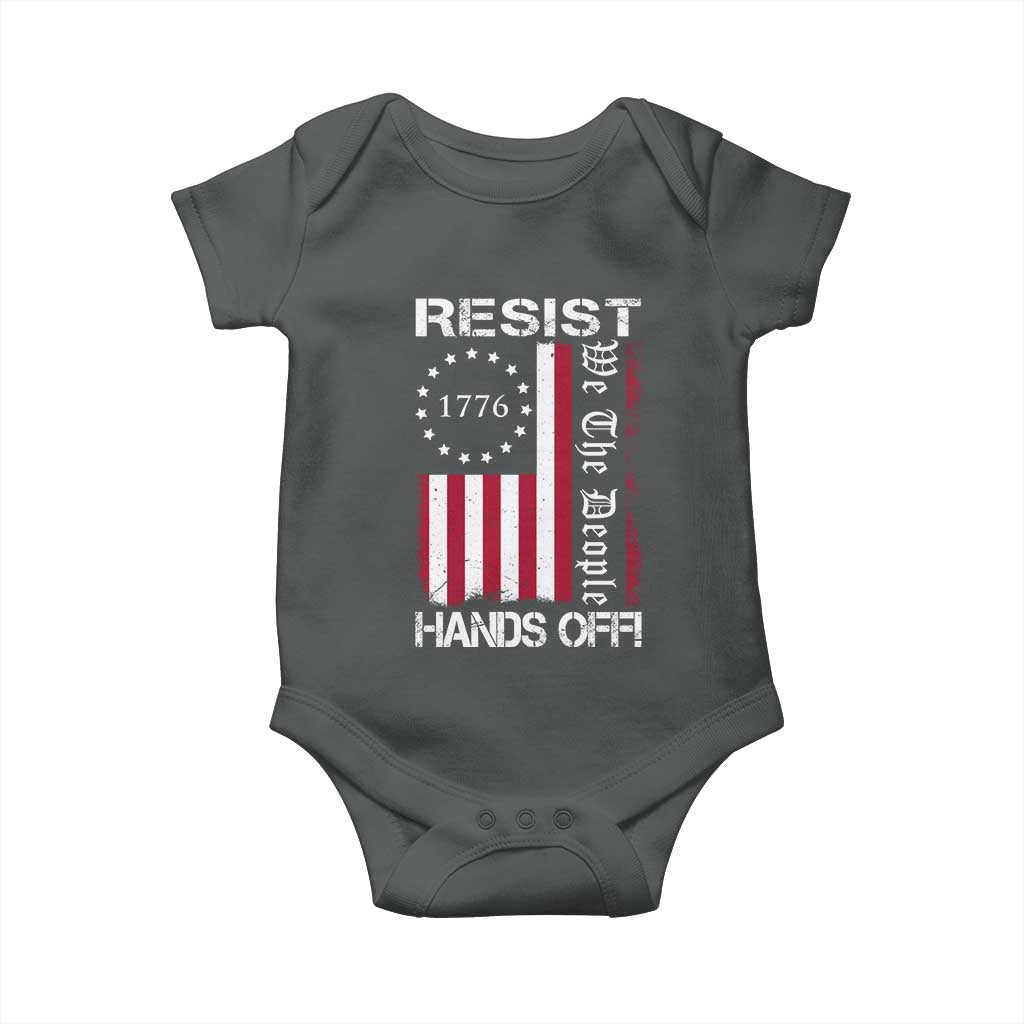 Resist Hands Off Baby Onesie Vintage American Betsy Ross Flag We The People