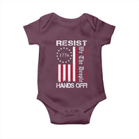 Resist Hands Off Baby Onesie Vintage American Betsy Ross Flag We The People