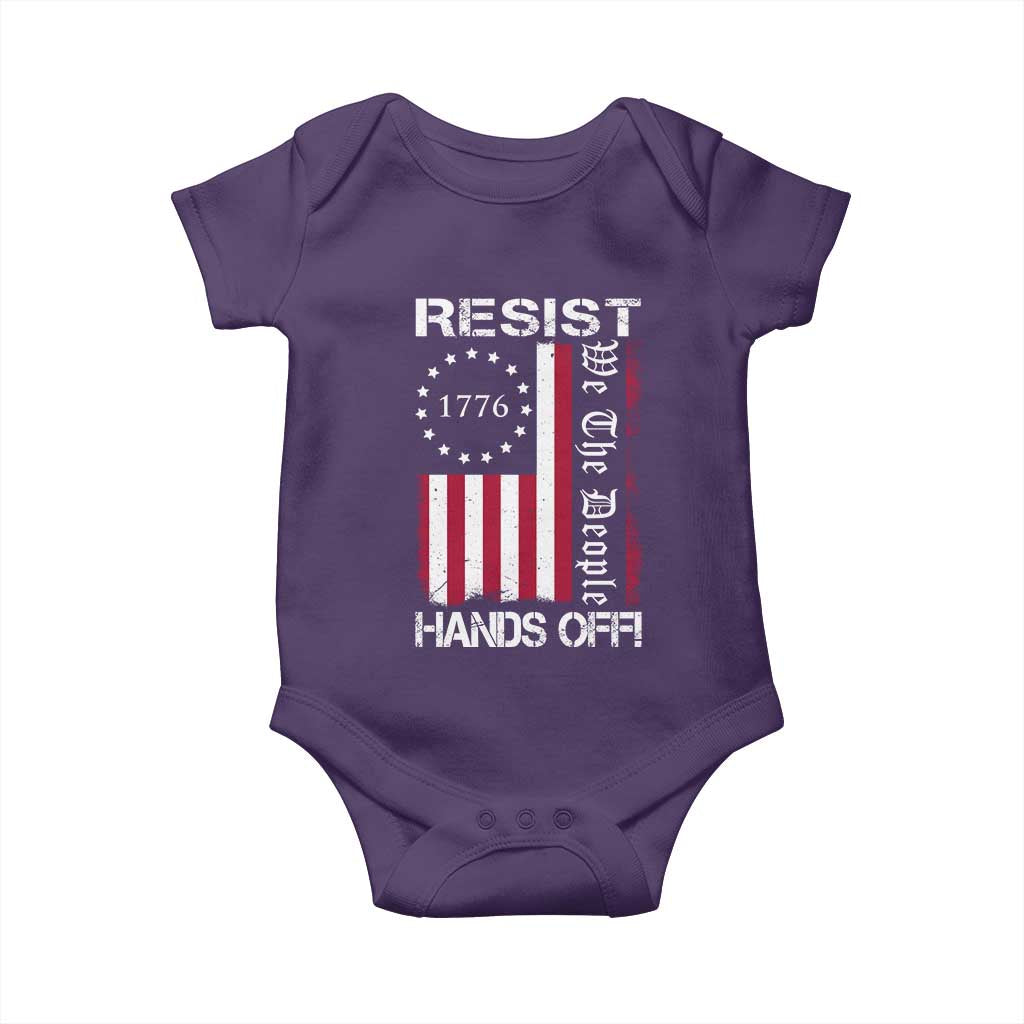 Resist Hands Off Baby Onesie Vintage American Betsy Ross Flag We The People