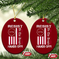 Resist Hands Off Ceramic Ornament Vintage American Betsy Ross Flag We The People - Wonder Print Shop