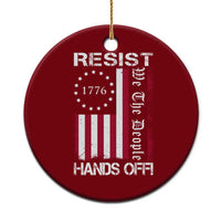 Resist Hands Off Ceramic Ornament Vintage American Betsy Ross Flag We The People - Wonder Print Shop