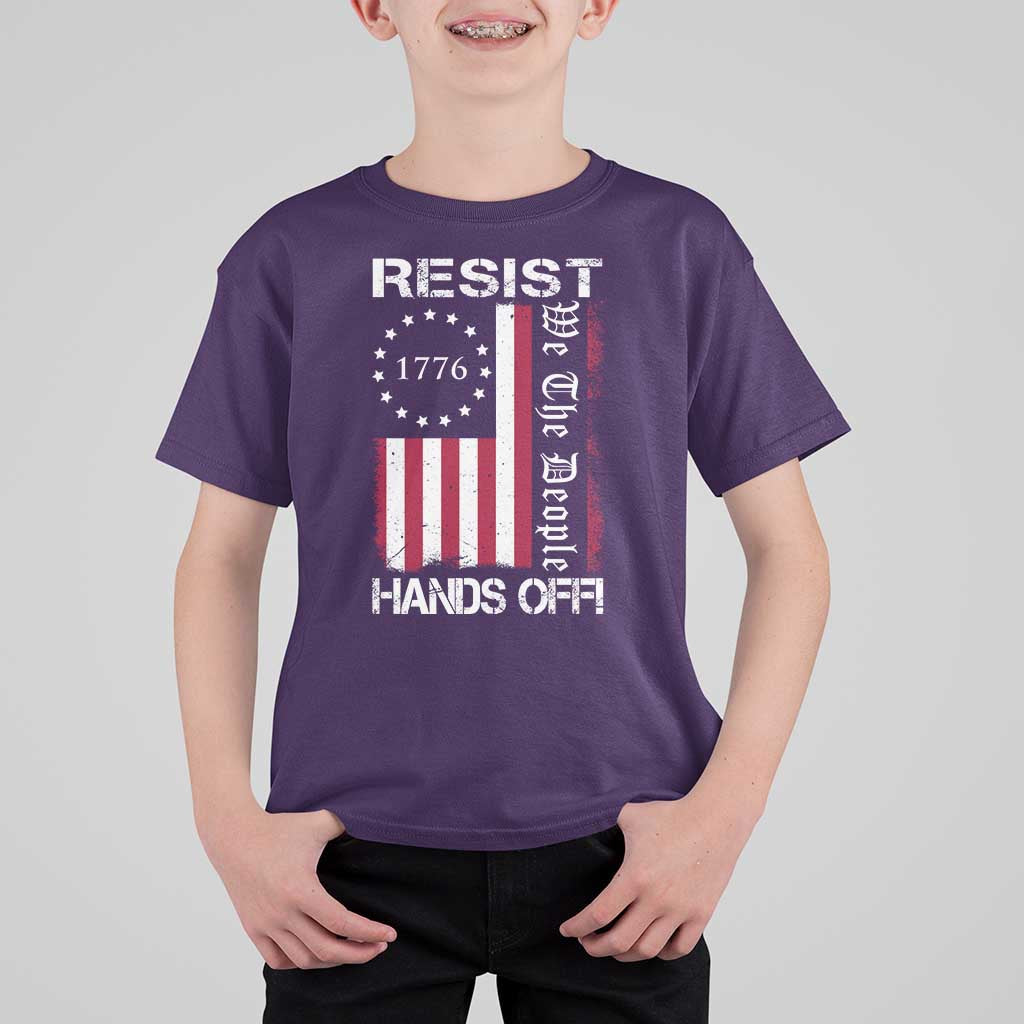 Resist Hands Off T Shirt For Kid Vintage American Betsy Ross Flag We The People