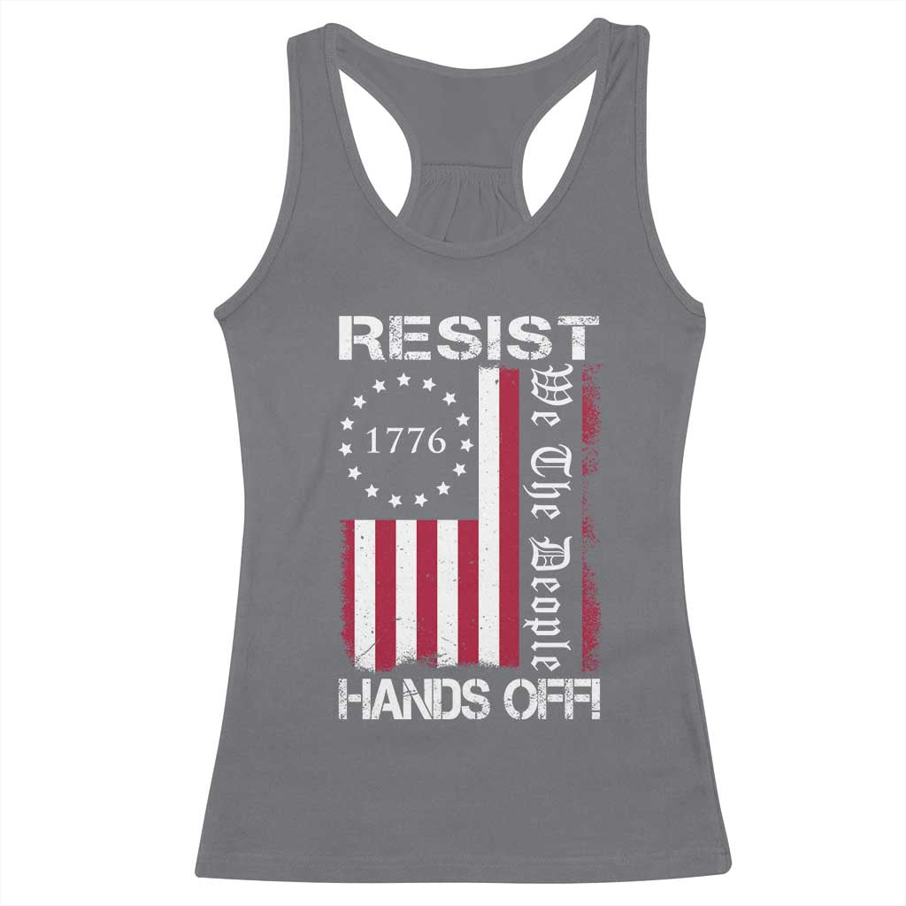 Resist Hands Off Racerback Tank Top Vintage American Betsy Ross Flag We The People