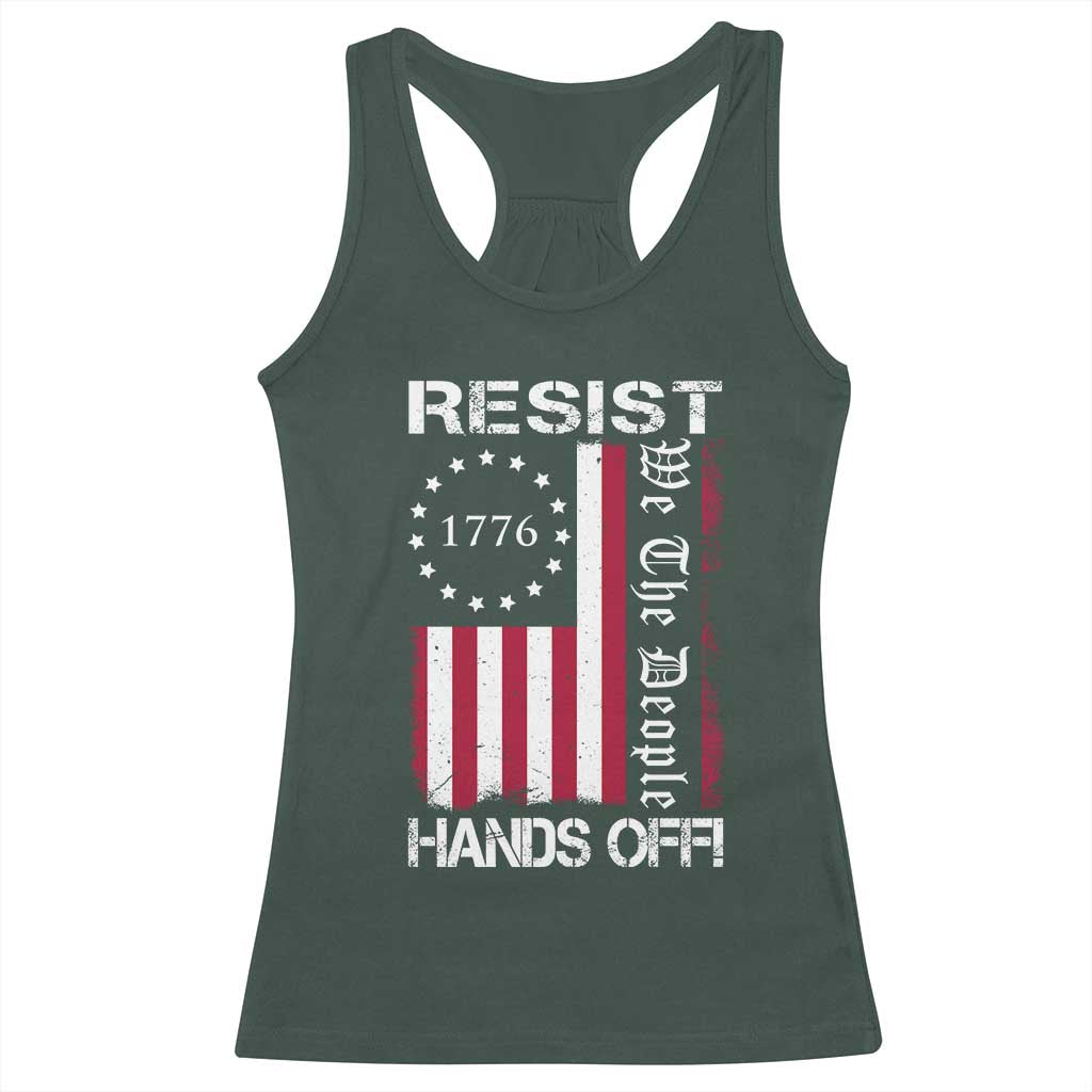 Resist Hands Off Racerback Tank Top Vintage American Betsy Ross Flag We The People