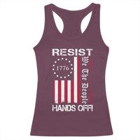 Resist Hands Off Racerback Tank Top Vintage American Betsy Ross Flag We The People