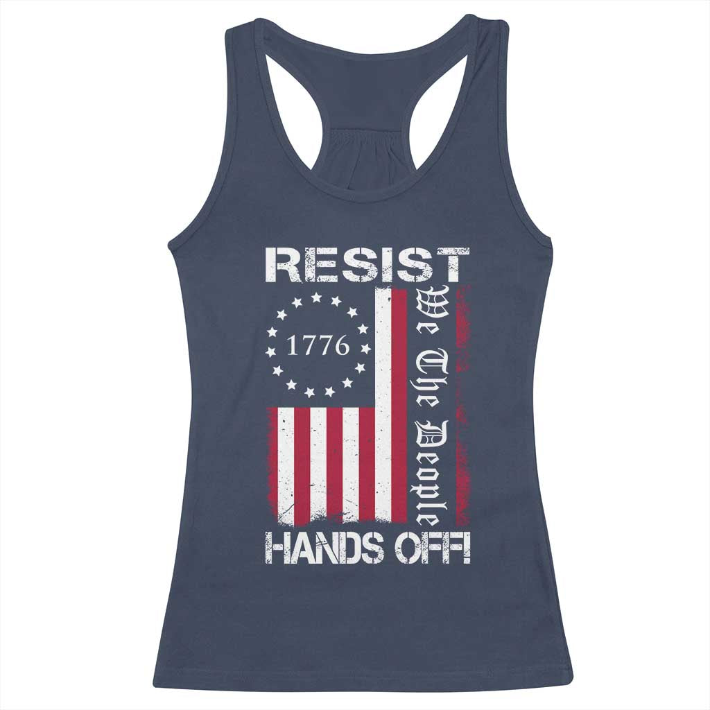 Resist Hands Off Racerback Tank Top Vintage American Betsy Ross Flag We The People