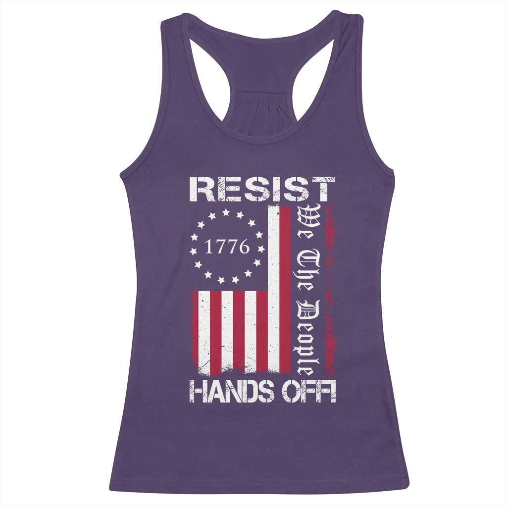 Resist Hands Off Racerback Tank Top Vintage American Betsy Ross Flag We The People
