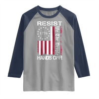 Resist Hands Off Raglan Shirt Vintage American Betsy Ross Flag We The People