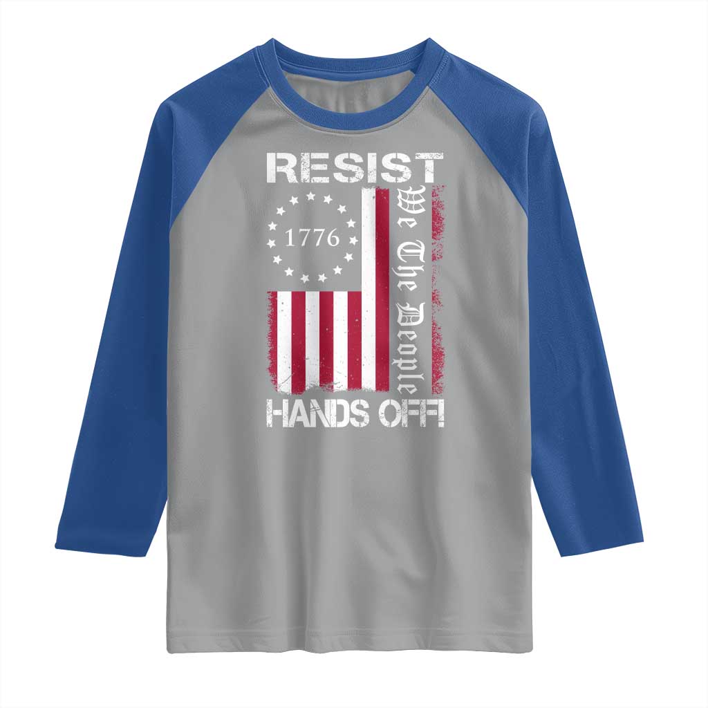 Resist Hands Off Raglan Shirt Vintage American Betsy Ross Flag We The People