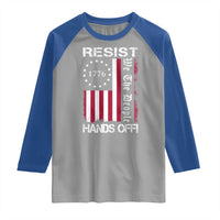 Resist Hands Off Raglan Shirt Vintage American Betsy Ross Flag We The People