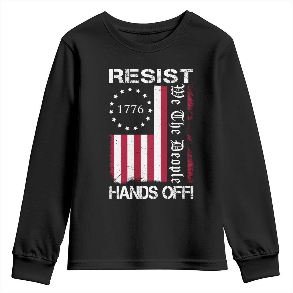 Resist Hands Off Youth Sweatshirt Vintage American Betsy Ross Flag We The People