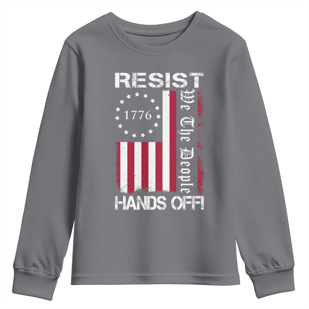 Resist Hands Off Youth Sweatshirt Vintage American Betsy Ross Flag We The People
