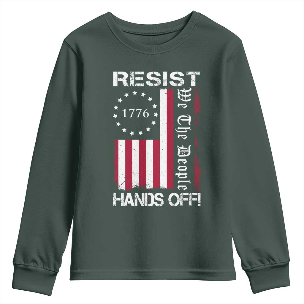 Resist Hands Off Youth Sweatshirt Vintage American Betsy Ross Flag We The People