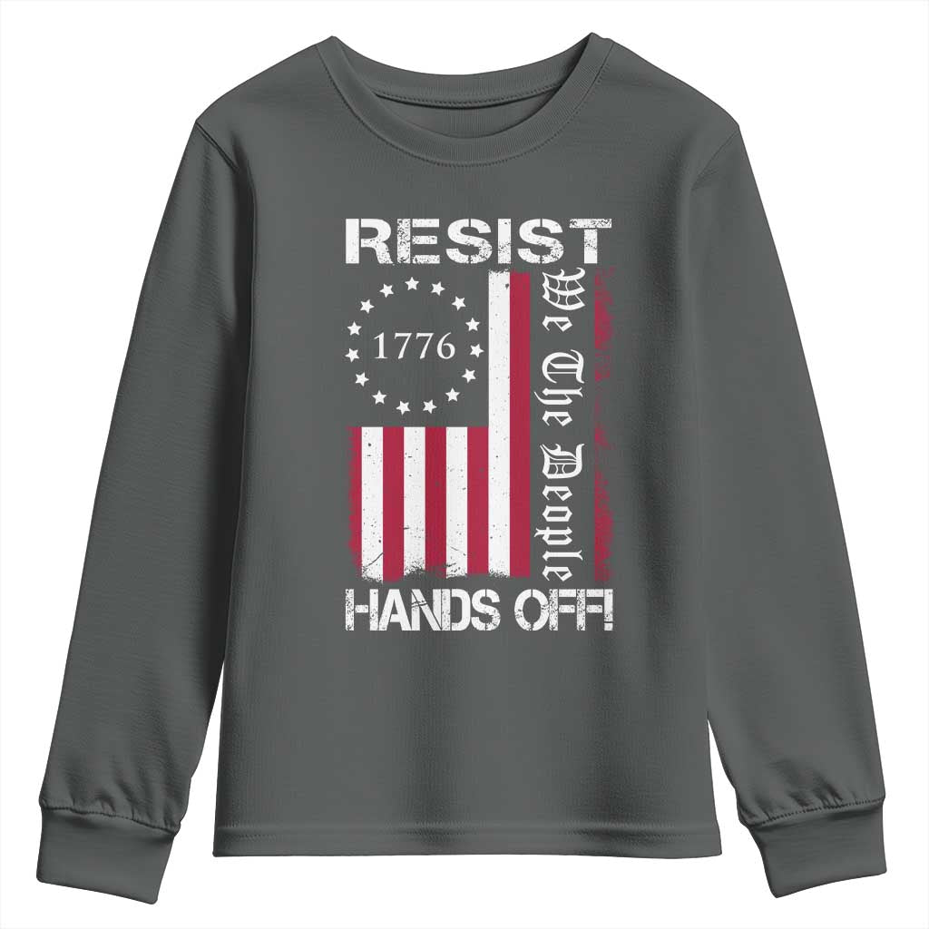 Resist Hands Off Youth Sweatshirt Vintage American Betsy Ross Flag We The People