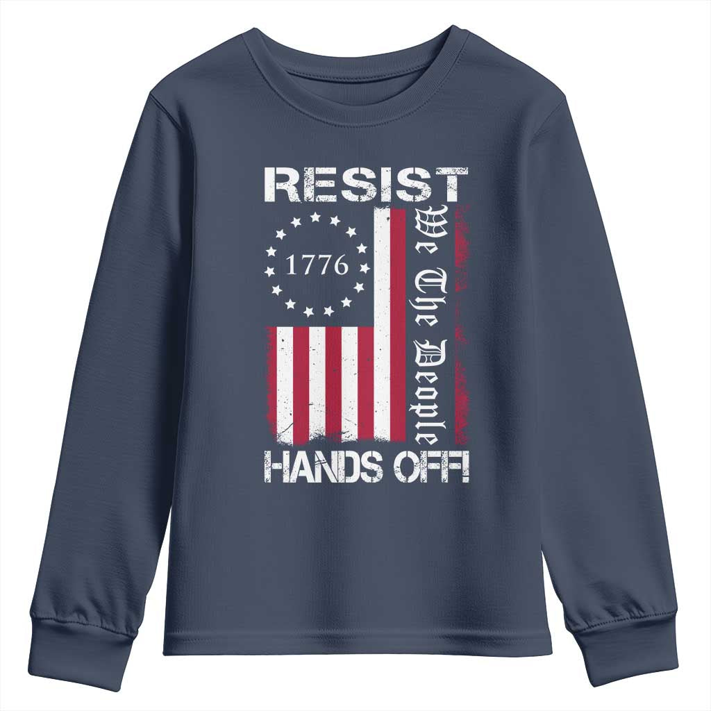 Resist Hands Off Youth Sweatshirt Vintage American Betsy Ross Flag We The People