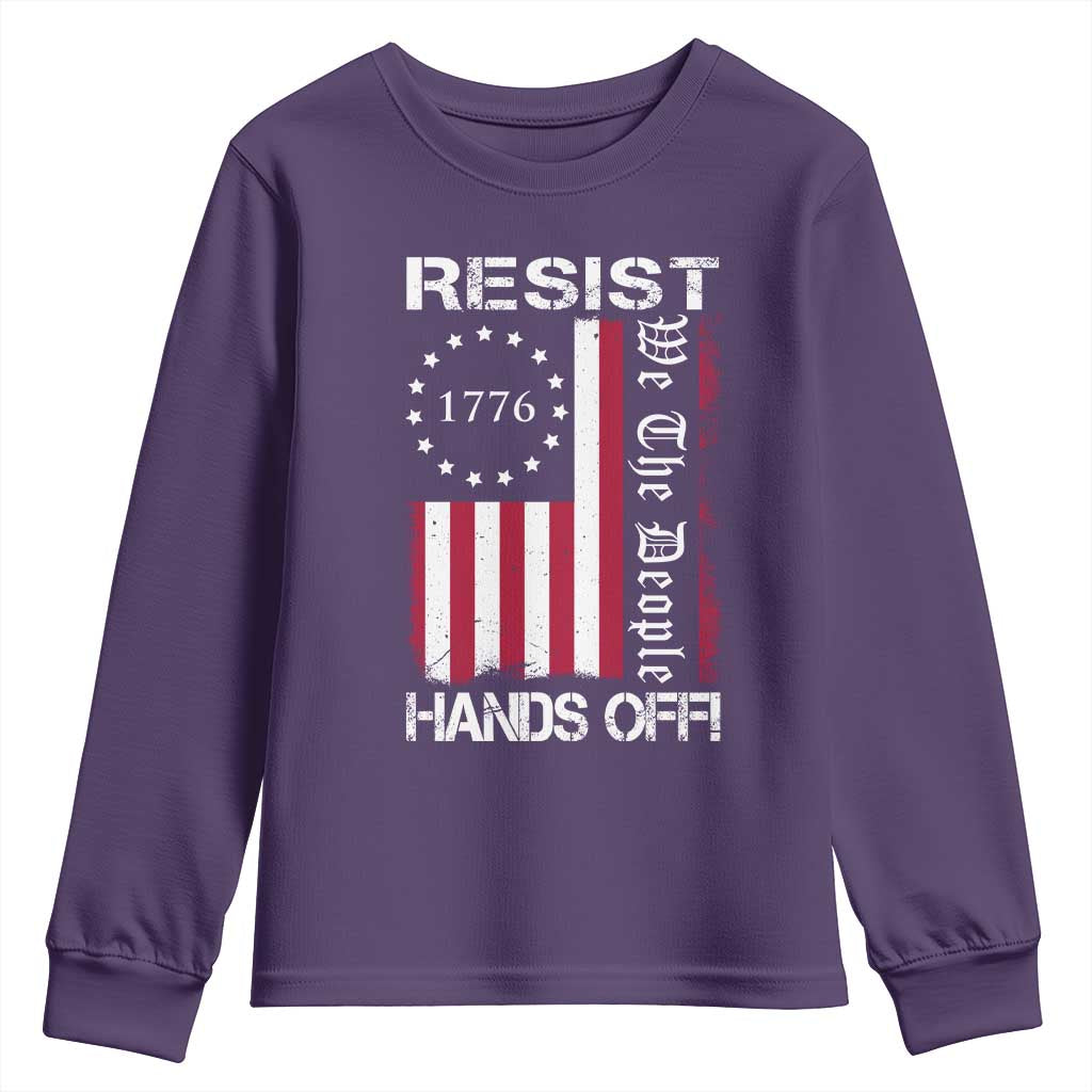 Resist Hands Off Youth Sweatshirt Vintage American Betsy Ross Flag We The People