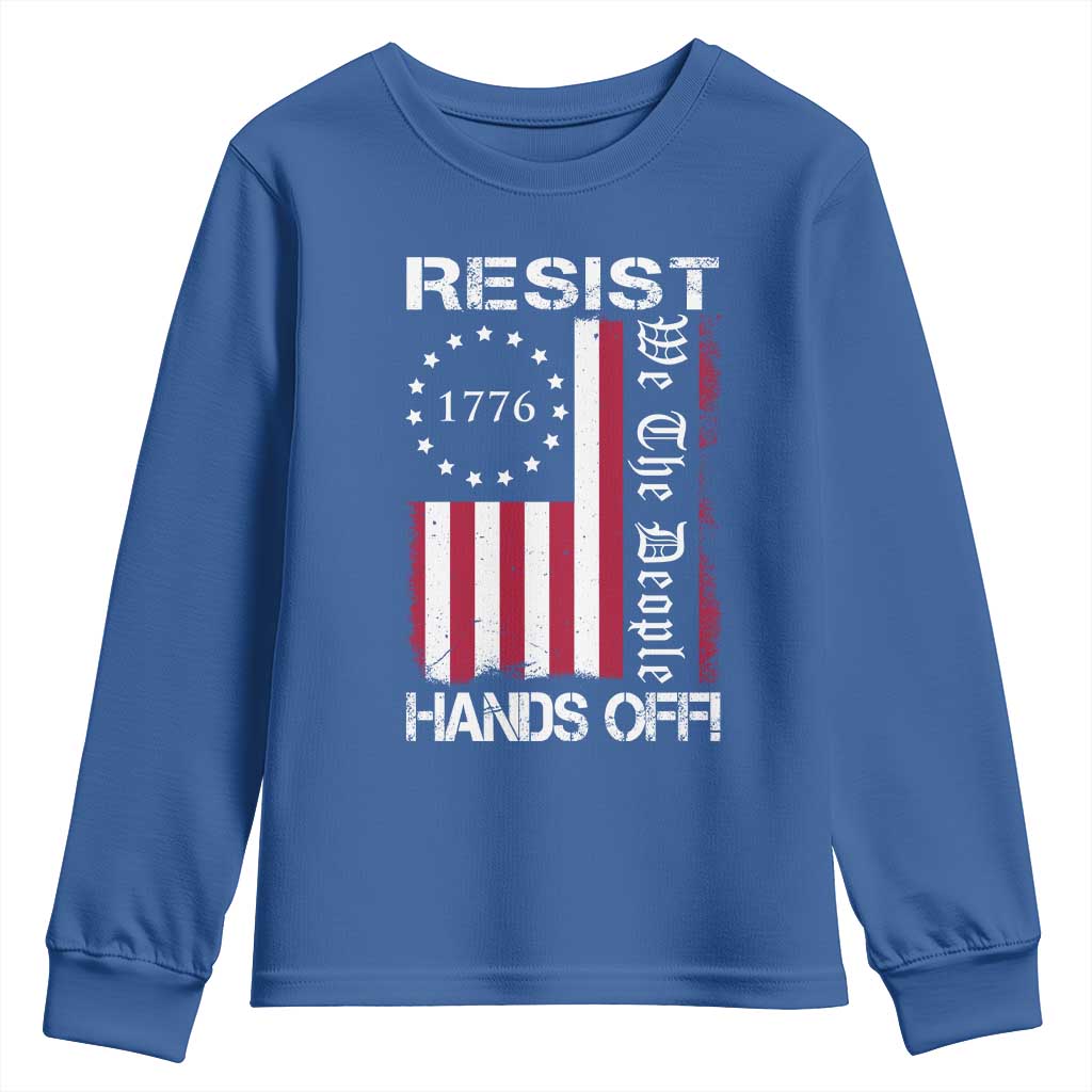 Resist Hands Off Youth Sweatshirt Vintage American Betsy Ross Flag We The People