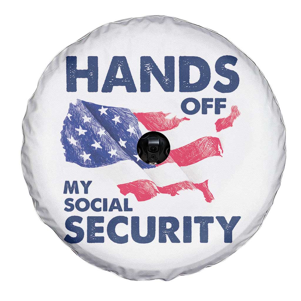 Hands Off My Social Security Spare Tire Cover Patriotic USA Retirement Protection American Flag