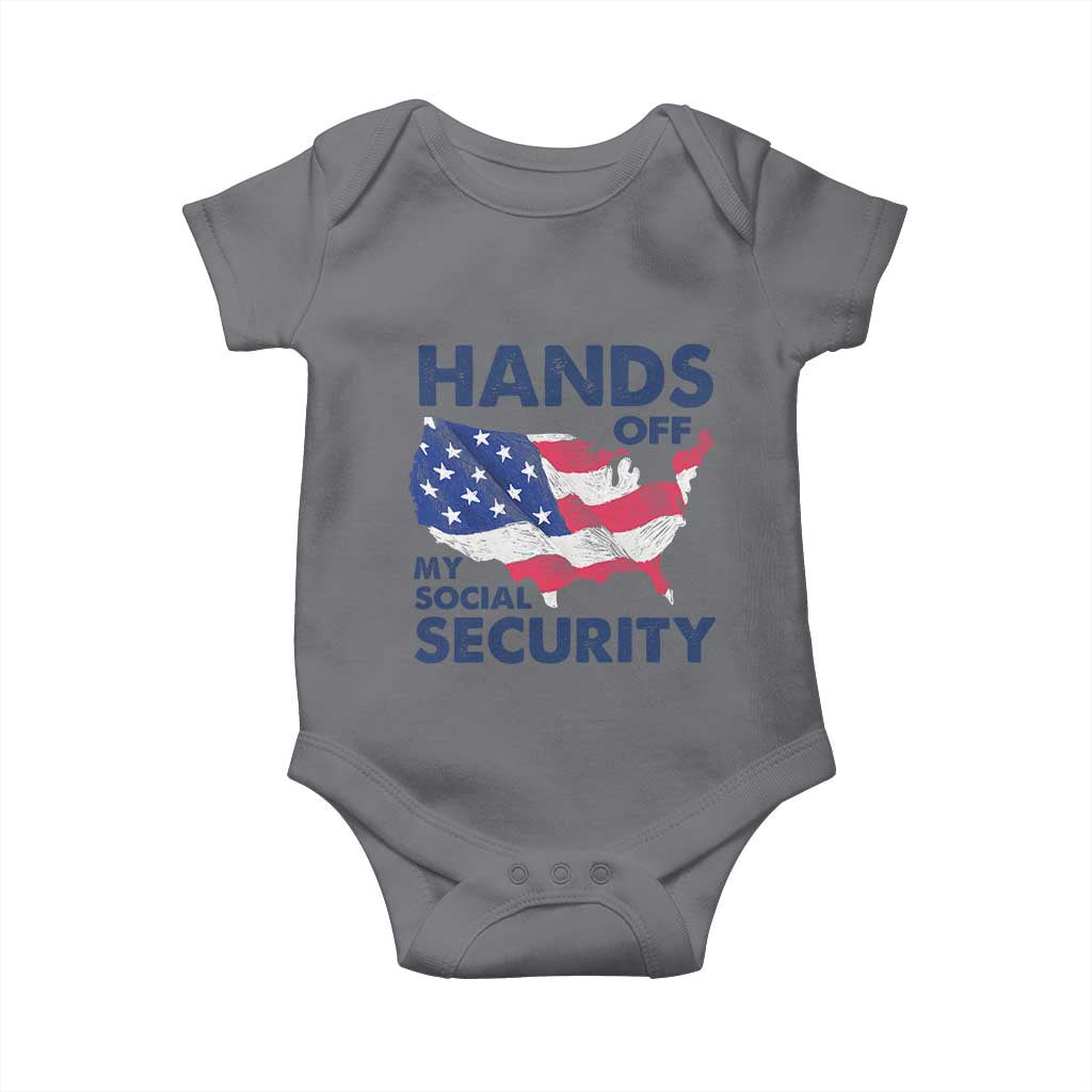 Hands Off My Social Security Baby Onesie Patriotic USA Retirement Protection American Flag