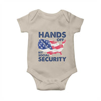 Hands Off My Social Security Baby Onesie Patriotic USA Retirement Protection American Flag