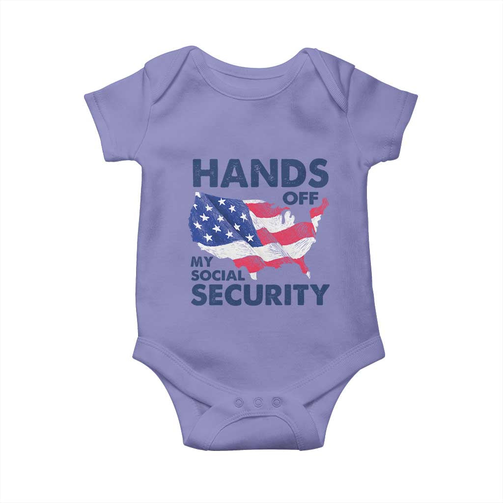 Hands Off My Social Security Baby Onesie Patriotic USA Retirement Protection American Flag
