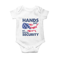 Hands Off My Social Security Baby Onesie Patriotic USA Retirement Protection American Flag