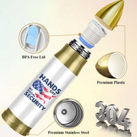 Hands Off My Social Security Bullet Tumbler Patriotic USA Retirement Protection American Flag