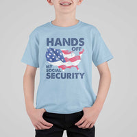 Hands Off My Social Security T Shirt For Kid Patriotic USA Retirement Protection American Flag