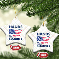Hands Off My Social Security Ceramic Ornament Patriotic USA Retirement Protection American Flag - Wonder Print Shop