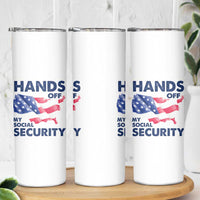 Hands Off My Social Security Skinny Tumbler Patriotic USA Retirement Protection American Flag