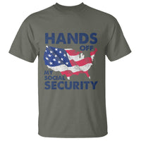 Hands Off My Social Security T Shirt Patriotic USA Retirement Protection American Flag
