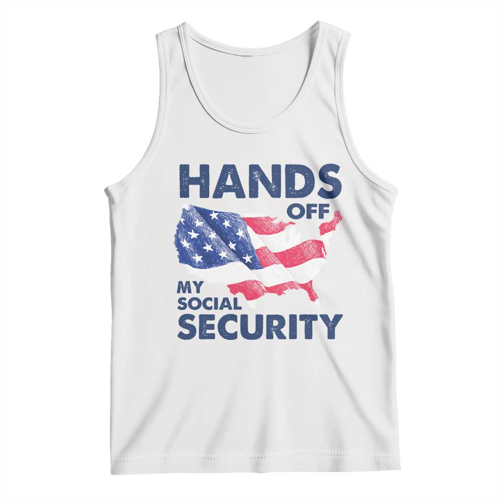 Hands Off My Social Security Tank Top Patriotic USA Retirement Protection American Flag