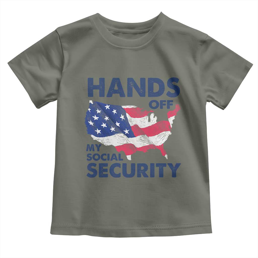 Hands Off My Social Security Toddler T Shirt Patriotic USA Retirement Protection American Flag