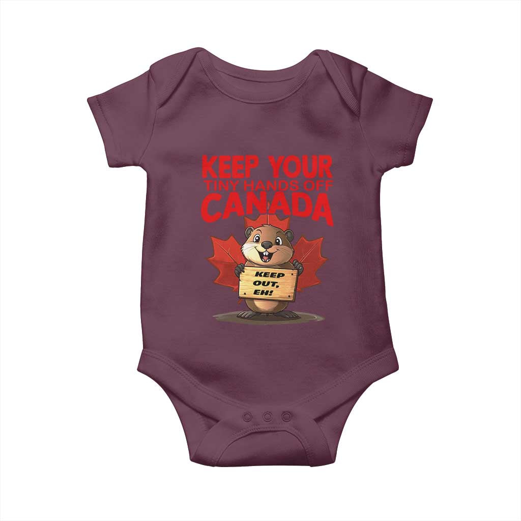 Keep Your Tiny Hands Off Canada Baby Onesie Not For Sale Canadian Maple Leaf Beaver